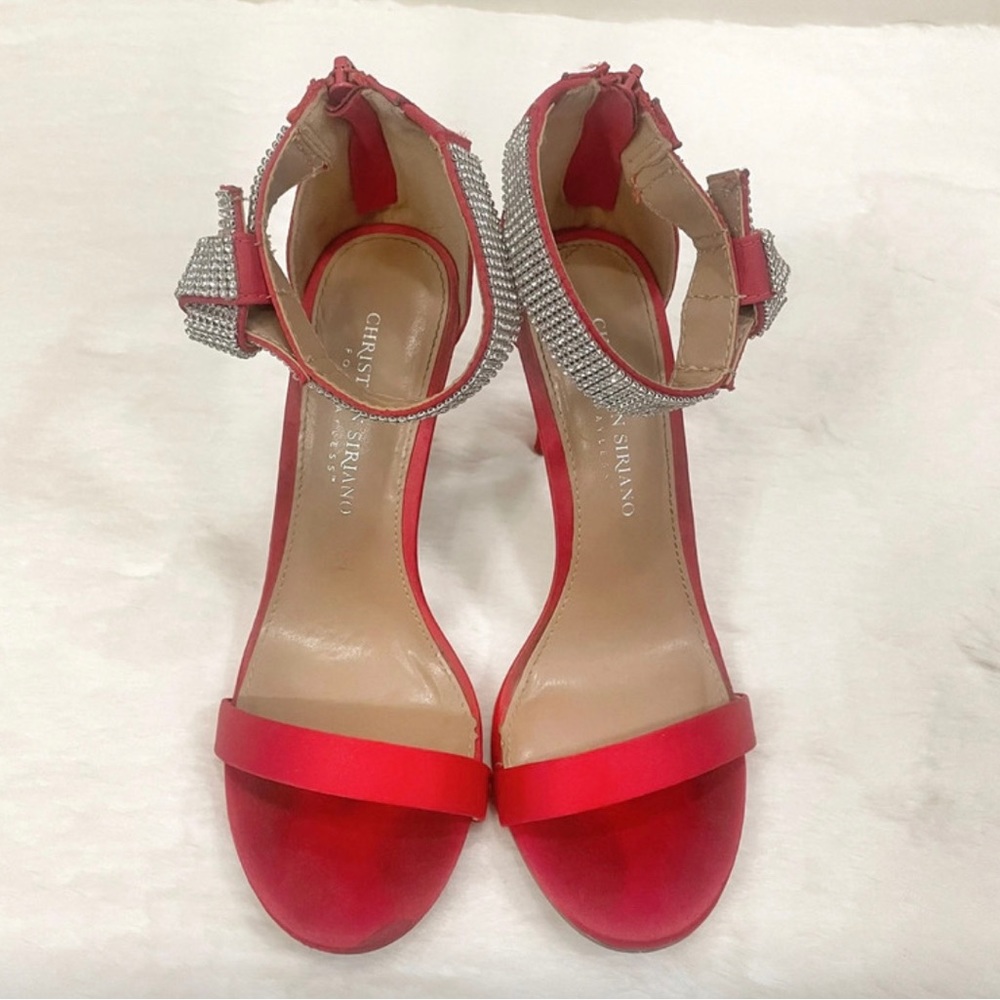 Red Satin Heels